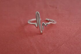 Prsten prstýnek tep srdce otevřený nový stříbrný 925 - 5