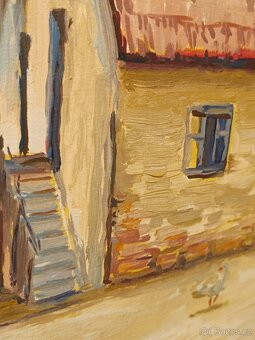 Obraz Jiří Krajíček, statek u H. Králové 1981, olej 60x84 - 5