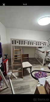 Postel 140x200, patrová postel bílá - 5