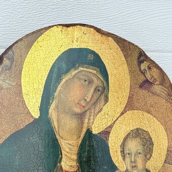 Velká dřevěná ikona s Pannou Marií a Ježíškem - 5