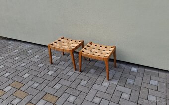 Retro taburetky s výpletem 2ks - 5