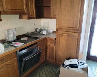 Rustikální dubová linka do U se spotřebiči,6236 - 5