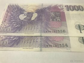 PRODÁM BANKOVKY 1000 KČ S PŘÍTISKEM SÉRIE M -RŮZNÉ SÉRIE - 5