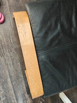 Kožené křeslo poang s podnožkou Ikea - 5