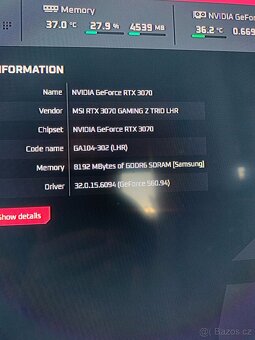 Herní nový MSI RTX 3070; i5 14600Kf; DDR5 16GB; SSD 1TB - 5