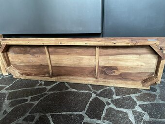 Dřevěná lavice masivní dřevo Sheesham - 5