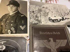 staré německé foto + knížka a bankovka válečné - 5