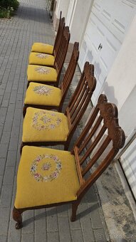 Dubové židle Ludvík XV. Řezbované 6 ks - 5