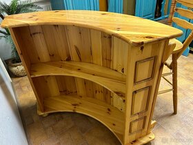 Dřevěný bar a 3 barové židle, masiv borovice - 5