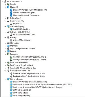 ASUS X55A,CPU B980,WIN 10,HDD 500GB,RAM 4GB,15.6 palců - 5