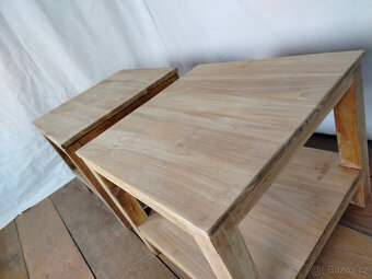 Odkládací stolky - masiv TEAK - 5