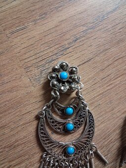 Stříbrné náušnice - Tyrkys - 5