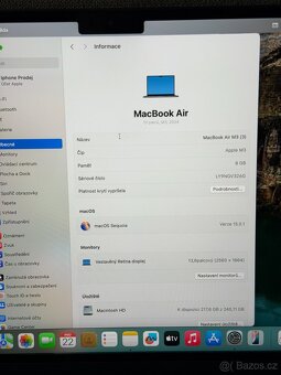 NOVÝ MACBOOK AIR 13” M3/256GB/8GB/BATERIE 100% - 5