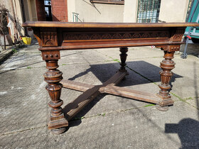 Starožitný stůl z masivu ze zámku, perfektní stav - 5