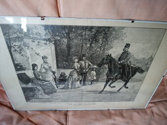 Dřevoryt z novin z roku 1888 (F.J. I. s rodinou) - 5