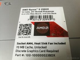 Nový nepoužitý AMD Ryzen 9 4,6GHZ 12core/24thread - 5