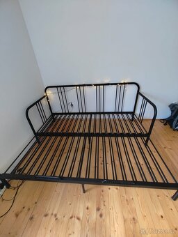 Černá rámová rozkládací postel IKEA - 5