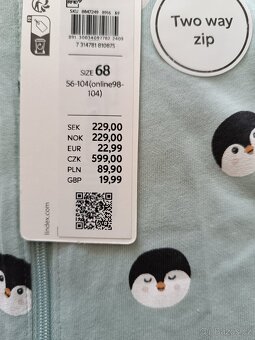 Pyžamo overal tučňák Lindex, vel. 56,62,68 a 92 - 5