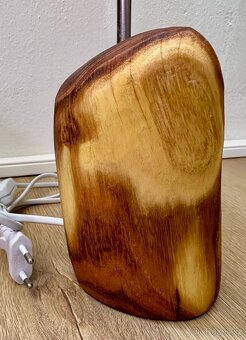 UPCYKL lampa na akátu FUNKČNÍ černý textil širm - 5