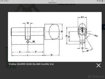 Bezpečnostní oboustranná cylindrická vložka GUARD + karta - 5
