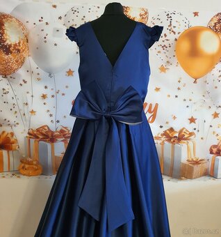 Modré elegantní dětské slavnostní šaty - 5