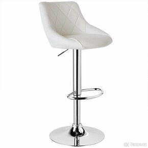 NOVÉ bílé koženkové barové židle 2ks (9181) - 5