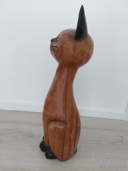 Dřevěná dekorace kočka cca 50cm - 5