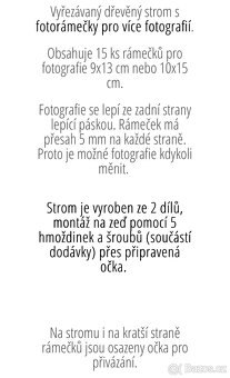 Dřevěný strom s fotorámečky na zavěšení - 5