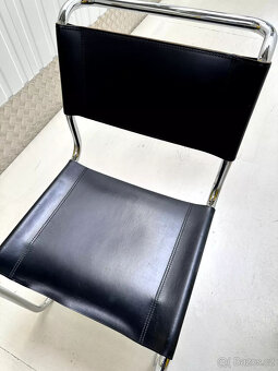7 x Thonet S33 Konzolová židle Bauhaus Classic Kůže černá - 5