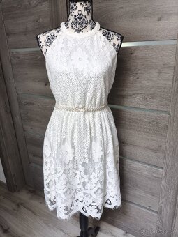 Bílé krajkové šaty zn. VILA vel. 42/44 - 5