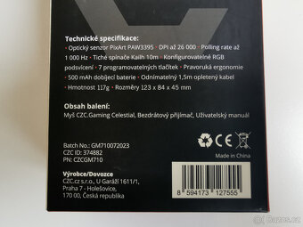 Herní myš CZC.Gaming Celestial, bezdrátová - 5