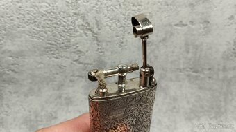 Starožitný stříbrný zajímavý zapalovač, 33g, ag - 5