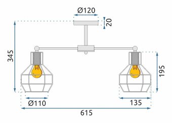 Závěsná stropní kovová svítidlo Loft APP735-6C - 5