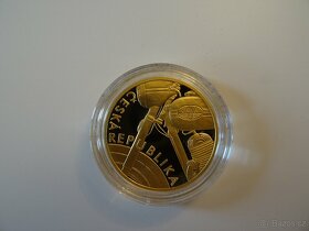 Zlatá půluncová medaile - mince Motocykl JAWA 250 proof - 5