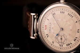 Starožitné stříbrné švýcarské hodinky OMEGA 1909 - 5