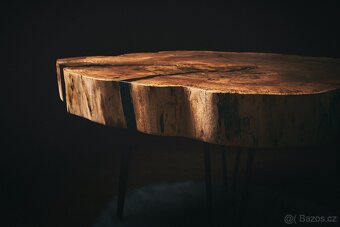 Luxusný stolík z brestu = prumer 90cm - 5