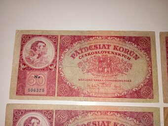 BANKOVKY 50 KČS 1929, RŮZNÉ SÉRIE, VŠE NEPERFOROVANÉ - 5