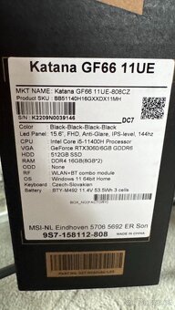Nový MSI Katana GF66 11UE NEPOUŽITÝ - 5