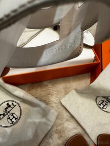 Hermes Oran blanc sandály - 5