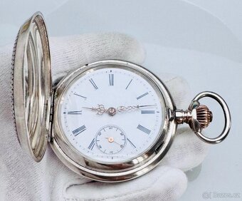 STŘÍBRNÉ TŘÍPLÁŠŤOVÉ KAPESNÍ HODINKY SYSTÉM GLASHÜTTE - 5