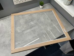 KOMPLEMENT 75x58 cm - Skleněná police bíle moř. dub - 5