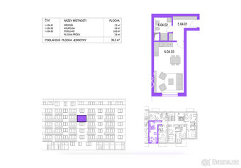 Prodej moderního bytu 1+kk, ul. Střední 622/34, Brno - 5