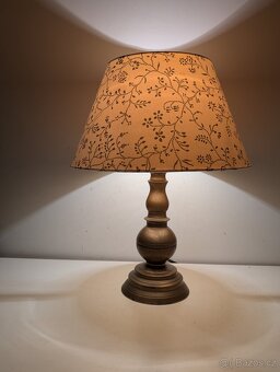 mosazná lampa lampička se stmívačem pěkné stínidlo - 5