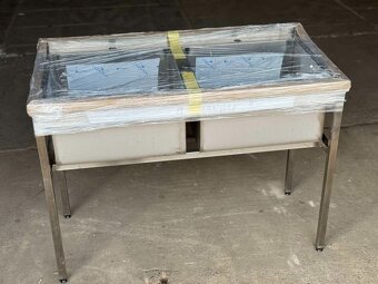 Nerezový dvojdřez -GASTRO mycí stůl (rozměry 100cm-140cm) - 5