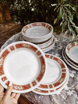 Anglický vintage porcelánový set talířů - 5