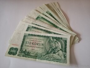 BALIČEK 100 KUSŮ BANKOVEK 100 KČS 1961, POUZE VZÁCNĚJŠÍ SÉRI - 5