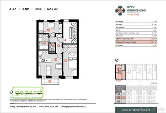 Byty Borovského, 3+kk/B, 62,7m2 - 5