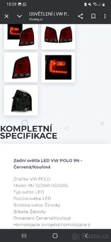 Zadni led svetla vw polo 9n - 5