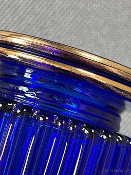 Kobaltová reliéfní váza 25 cm, Walther Glas - 5