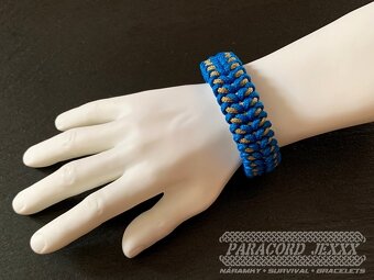 PARACORD náramek (19 cm) blue - bronze - 5